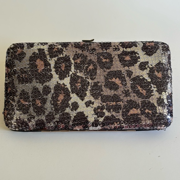 Clutch wallet silver, purple and brown - Picture 2 of 3